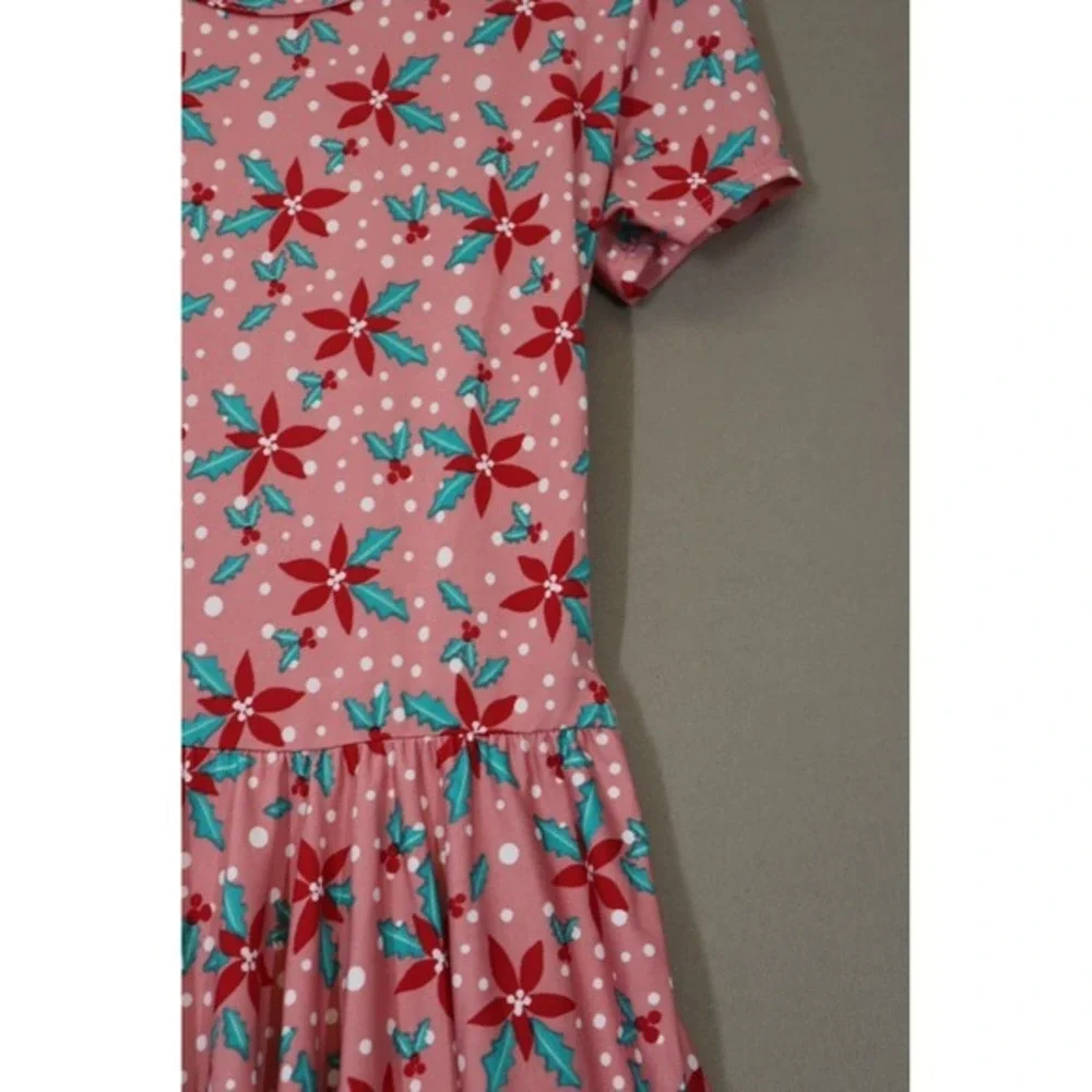 Dot‎ Dot Smile Girls Poinsettia Cap Sleeve Dress Size 12/14